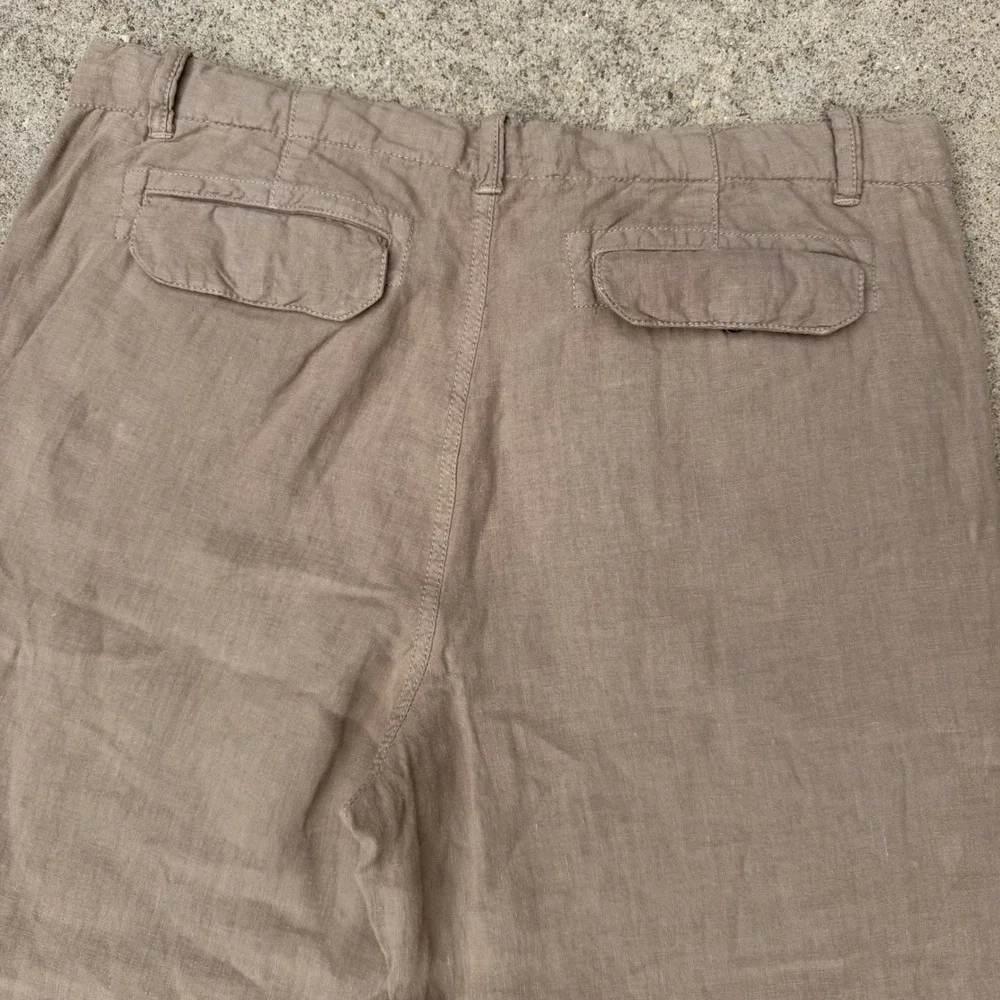 Murano Linen Trousers Mens 36x30 Brown Button Fly Baird McNutt Casual Beachy